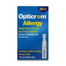 Opticrom Allergy 2% Sodium Cromoglicate Single Dose Eye Drops (20)