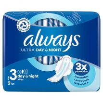 Always Ultra Day & Night (Size 3) Sanitary Pads With Wings (9)