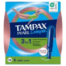 Tampax Pearl Compak Super Tampons With Applicator x16