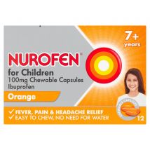 Nurofen For Children 7+ 100mg Ibuprofen Soft Chewable Capules (12)