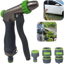 Pistola a spruzzo acqua giardino in Metallo + raccordi