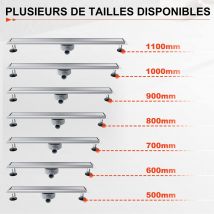 SIRHONA Caniveau Douche Italienne 60cm ~ 110cm à carreler