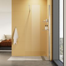 Paroi de douche italienne avec triangulaires étagères en verre de 8 mm taille 70-120cm hauter 200cm