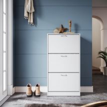 SIRHONA Meuble à chaussures en bois Meuble de rangement en bois de haute qualité avec cloisons amovibles 63 x 30 x 120 cm