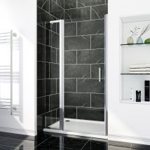 SIRHONA Paroi de douche orientable, taille 70-100cm hauteur 185cm porte de douche chromée semi-encadrée avec paroi latérale fixe de 30cm tablette en verre supplémentaire