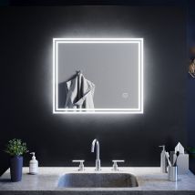 SIRHONA Miroir LED avec éclairage LED Miroir Salle de Bain Miroir Muraux Cosmétiques Mural Lumière Illumination