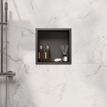 Niche murale de douche en acier inoxydable, niche de douche encastrée, étagère individuelle de stockage pour salle de bain, étanche, pas de carrelage nécessaire, 30 x 30 x 10 cm