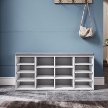 SIRHONA Meuble à chaussures en bois Meuble de rangement en bois de haute qualité avec cloisons amovibles 63 x 30 x 120 cm