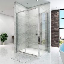 SIRHONA Portes de douche coulissantes Largeur 100-170cm, 76-90 cm avec porte latérale, 5 mm verre trempé