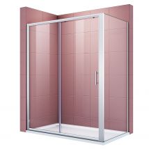 SIRHONA Portes de douche coulissantes Largeur 100-170cm, 76-90 cm avec porte latérale, 5 mm verre trempé