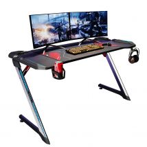 SIRHONA Bureau Gaming Table Ergonomique de Jeu Bureau d'ordinateur PC Gaming Table en Fibre