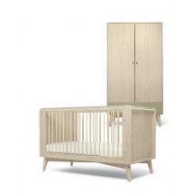 Coxley 2 Piece Cotbed Set with Wardrobe - Natural/Olive