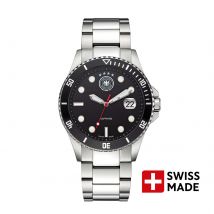 DFB DEUTSCHER-FUSSBALL-BUND Quarzuhr Edelstahl schwarz onesize Herren Schweizer Uhrwerk 42 mm 20504-1E, 20504-2E, 20504-3E