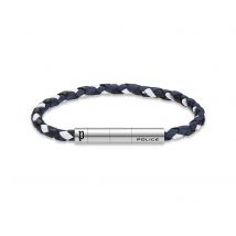 Police Herren Leder Armband Blau/Weiß/Schwarz Geflochten Lederarmband Herrenarmband Lederband Herren Schmuck