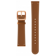 leather wristband brown, rose gold buckle, 18mm