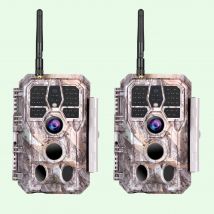 2-Pack Wireless Bluetooth WildlifeTrail Camera with Night Vision Motion Activated 32MP 1296P Waterproof for Hunting, Home Security | A280W