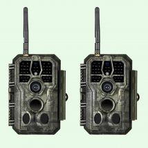 2-pack Wireless Bluetooth WildlifeTrail Camera with Night Vision Motion Activated 32MP 1296P Waterproof Stealth Camouflage for Hunting, Home Security | A280W Green
