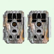2-Pack Wildlife Trail Camera with Night Vision Motion Activated 0.1S Trigger Speed 24MP 1296P IP66 Waterproof for Hunting & home security | A280
