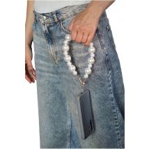 Pearl Phone Strap - White by Goddiva Accessories