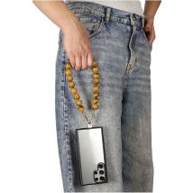 Acrylic Ball Phone Strap - Brown by Goddiva Accessories