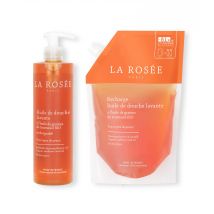La Rosée cosmétiques - Duo Huile de douche lavante & sa recharge