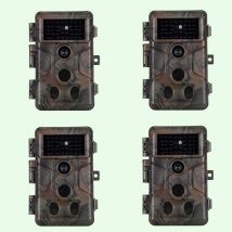 4tlg. Wildkamera 64MP 1296p Video mit Audio und Bewegungsmelder Nachtsicht max. Entfernung bis 100Füße, 0,1s Trigger Geschwindigkeit, Wasserdicht IP66 | A323