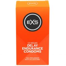 EXS Delay Endurance Condoms - 12 Pack. Regular Fit. Natural Latex. Odourless And Tasteless