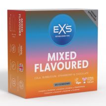 EXS Mixed Flavoured Condoms - 48 Pack Regular Fit. Cola Chocolate Strawberry Sundae Bubblegum