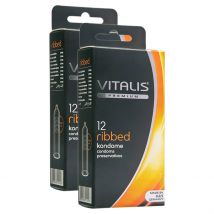Vitalis Ribbed Condoms - 24 Pack