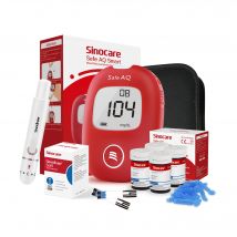 Monitor elegante de la glucosa en sangre de Sinocare Safe AQ, conveniente llevar con la prueba indolora | 1 metro + 100 piezas × (tiras + lancetas) | mmol/L
