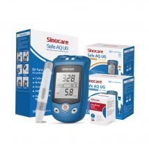 Sinocare Safe AQ UG Blood Glucose Uric Acid Meter with Advanced Test Strips Lancet for Multifunctions | 1pc meter+50pcs×(Blood Glucose+Uric Acid Strips) | mmol/L