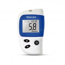 Monitor de azúcar en sangre Sinocare Safe Accu 2 con tecnología avanzada, 200 memorias para conocer los cambios de valor | 1 metro + 50 piezas × (tiras + lancetas) | mmol/l