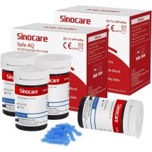 [100pcs] Tiras reactivas para glucómetro Sinocare con lancetas gratis | Safe AQ Inteligente/Safe AQ Voz