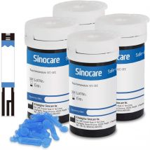 Monitor de azúcar en sangre Sinocare Safe Accu 2 con tecnología avanzada, 200 memorias para conocer los cambios de valor | Solo 100 piezas × (tiras + lancetas) | mmol/l
