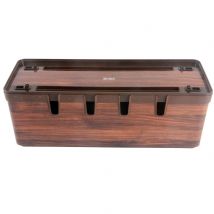 Maqio Polypropylene IML Print Cable Tidy Box - Varnished Wood