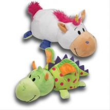 Flip a Zoo White Unicorn/Green Dragon 2 in 1 40cm Soft Plush Toy 020321
