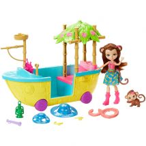 Enchantimals Junglewood Boat & Merit Monkey Doll