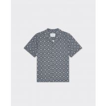 Les Deux Camicia Ss Lukas Arabesque Aop Blu Fog