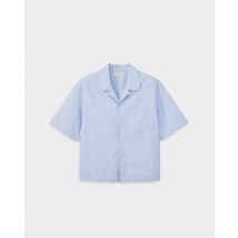 Dunst Camicia Open Collared Striped Shirt Sky Blue Stripe