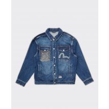 Evisu Giacca Sheridan Daicock Printed Shirt Denim Blu