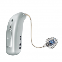 Oticon More 3 MiniRITE R hearing aids Marron / Oreille gauche