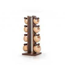 Swing Tower & Weights - In Store For You To Try-Walnut Swing Weights & Tower Tan Leather