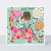 Birthday Card - Dino Girl