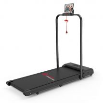 2 in 1 Folding Treadmill Under Desk Electric Treadmill 1-10KM/H Walking Jogging Machine for Home Office Black