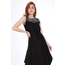 Women's Embroidered Square Collar Dress