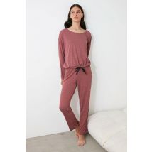 Women's Claret Red Pajama Set
