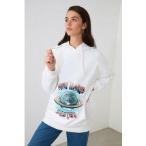 Women's Printed Ecru Sweatshirt