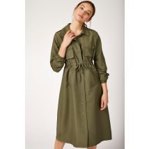 Women's Button Front Modest Trenchcoat