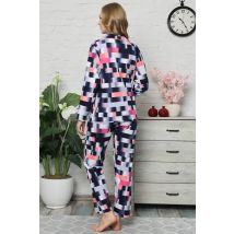 Women's Long Sleeves Pocket Cotton Pajama Set