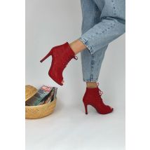 Women's Crocodile Pattern Red Heeled Shoes